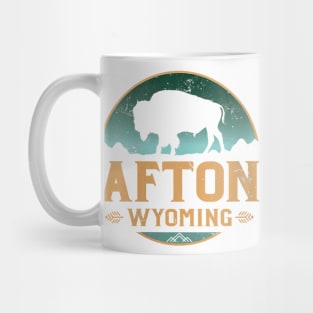 Vintage 1950's style Elk Horn Arch Afton WY Wyoming retro travel decal sticker state map Mug